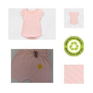 Cat & Jack Girls' Striped Tee & Short 3T